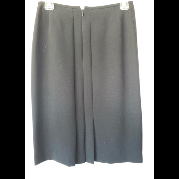 WOMENS STRAIGHT LINE BLACK SKIRT SIZE 2 LINED PLEATED ZIPPER HOOK & EYE - Picture 2 of 10